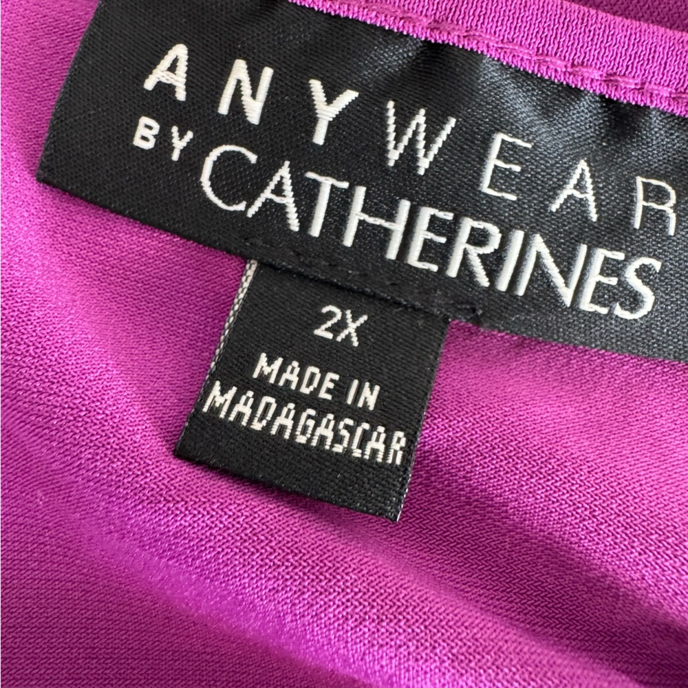 NWT CATHERINES 2X Purple Blouse Top (Fits more like a 3X or 4X) - Picture 5 of 6